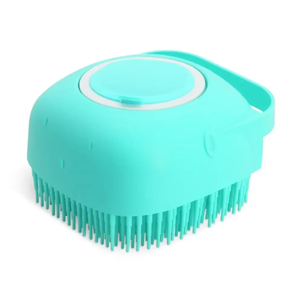 Pet Dog Shampoo Brush 2.7Oz 80Ml Cat Massage Comb Grooming Scrubber for Bathing Short Hair Soft Silicone Rubber