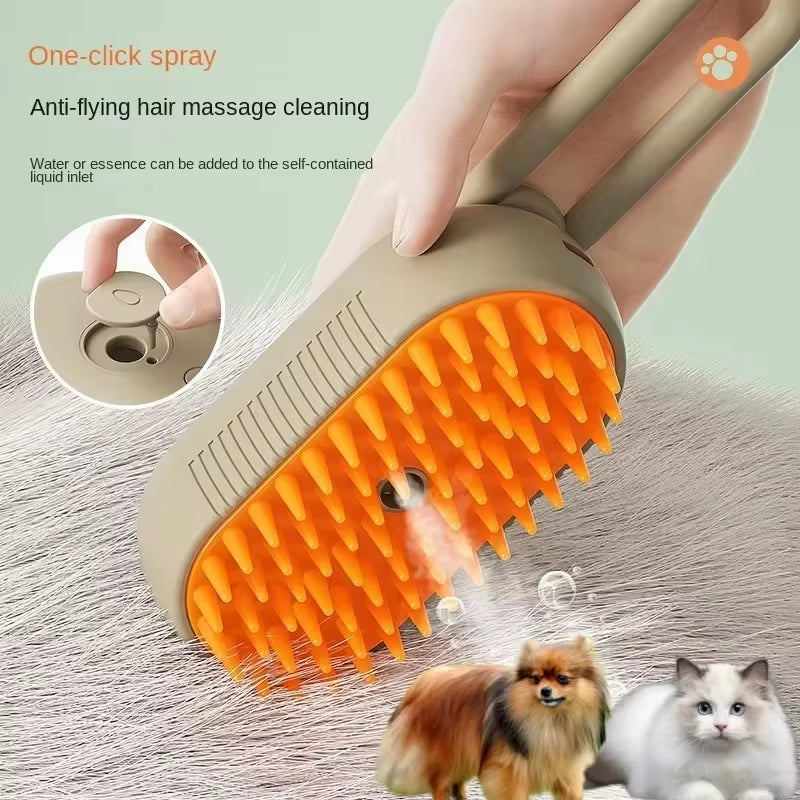 3 In1 Dog Cat Steamy Brush Spray Massage Pet Grooming Comb Hair Removal Cat Comb Cat Hair Brush Pets Dogs Accessories