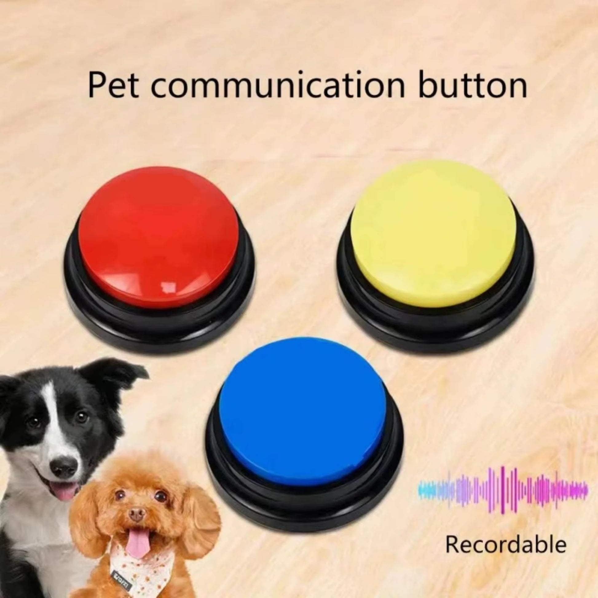 Dog Communication Buttons Voice Recording Button for Pet Training Buzzer 30 Second Record Playback Funny Gift for Talking Pet