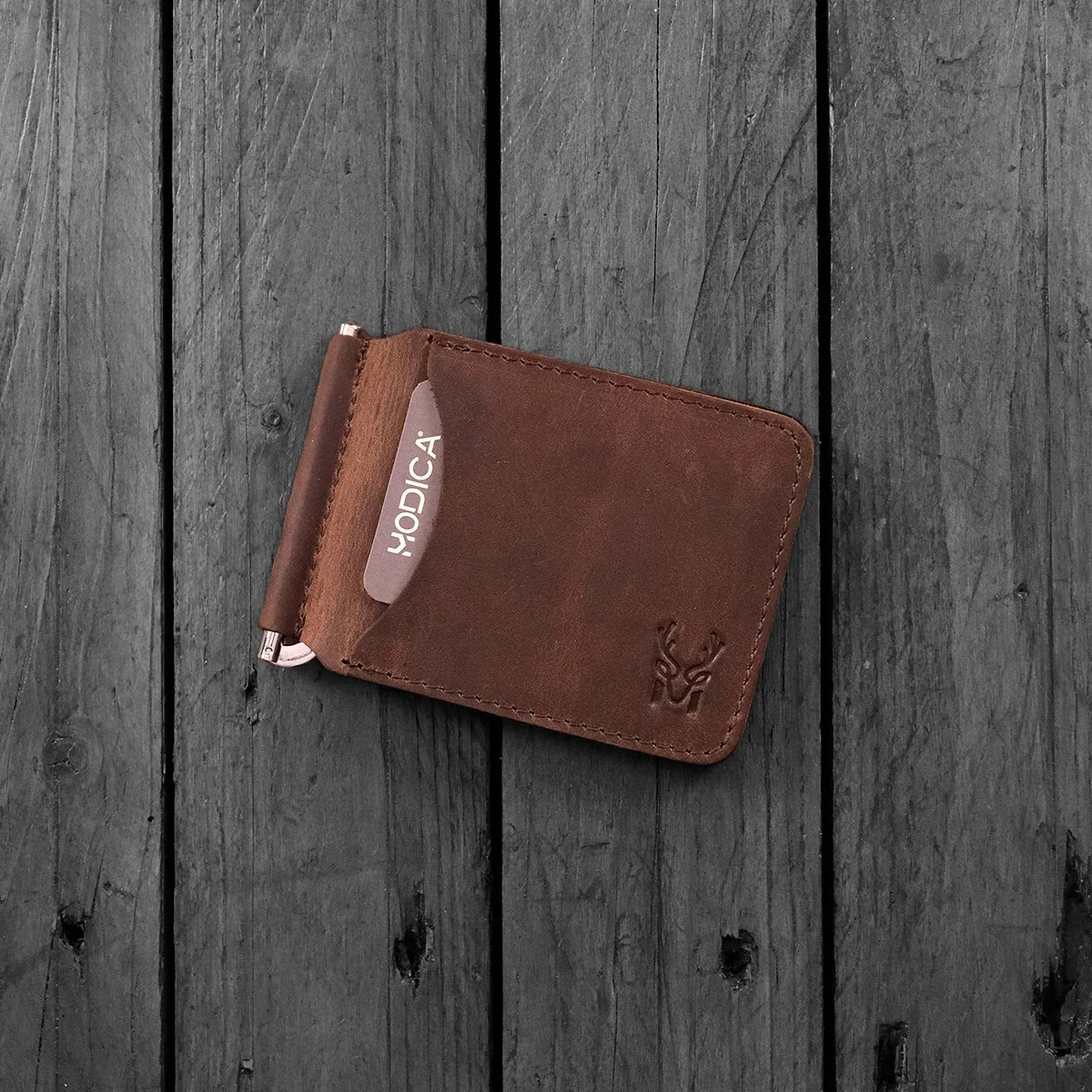 Hodica Larga - Genuine Leather Natural Money Clip Wallet