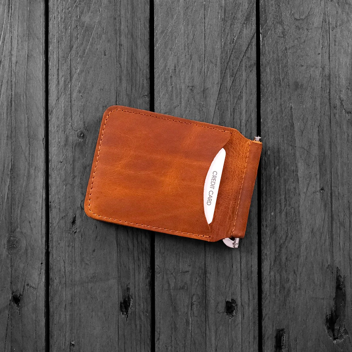 Hodica Larga - Genuine Leather Natural Money Clip Wallet